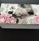 Shabby Chic Kosmetiktuchbox mit Retro Vintage Print weiss rosa